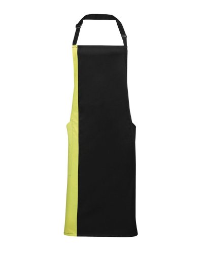 Contrast Bib Apron Black/lime