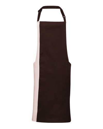 Contrast Bib Apron Brown/natural