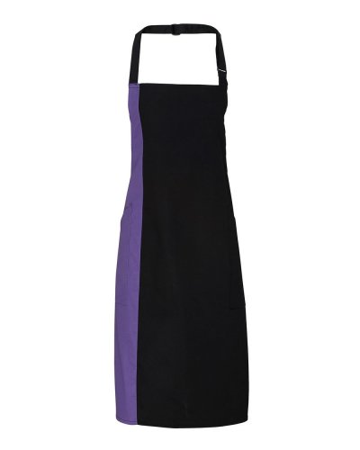 Contrast Bib Apron Black/purple