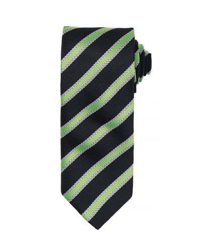 Waffle Stripe Tie Black/lime