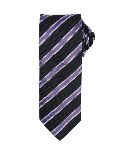 Waffle Stripe Tie Black/rich violet