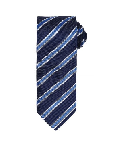 Waffle Stripe Tie Navy/royal