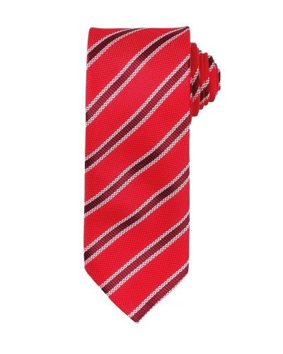 Waffle Stripe Tie Red/burgundy