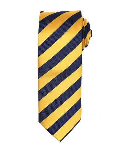 Club Stripe Tie Gold/navy
