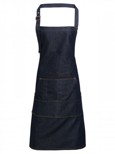 Jeans Stitch Denim Bib Apron Black denim