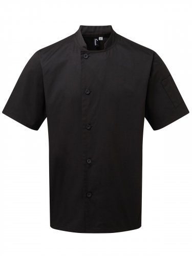 Essential' Short Sleeve Chef's Jacket Black