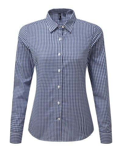 Maxton Check - Women's Long Sleeve Shirt Navy white