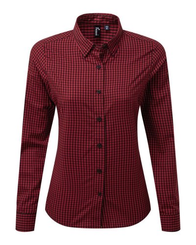 Maxton Check - Women's Long Sleeve Shirt Black/red