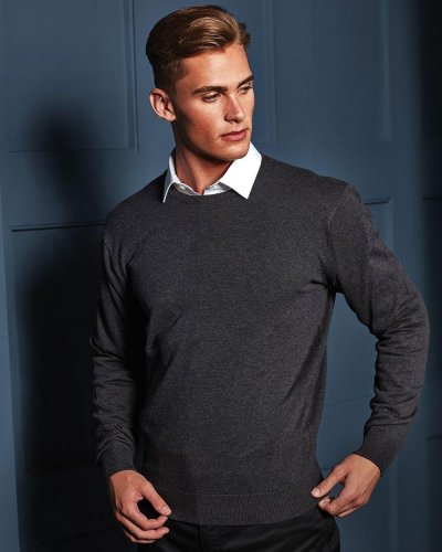 Men's Crew Neck Cotton Rich Knitted Sweater