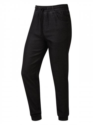 Pantaloni da cuoco stile jogging Black denim