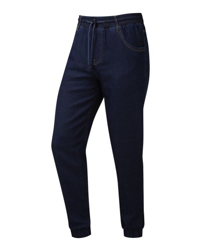 Pantaloni da cuoco stile jogging Indigo denim