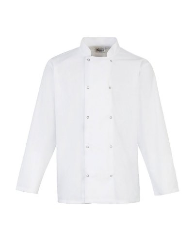 Long Sleeve Press Stud Chef'âs Jacket White