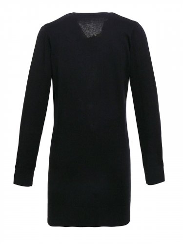 Ladiesâ Log Length Knitted Cardigan Black