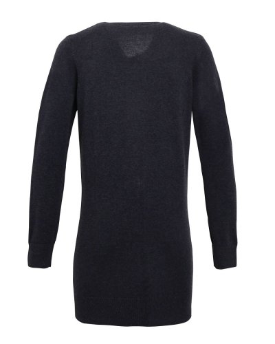 Ladiesâ Log Length Knitted Cardigan Charcoal