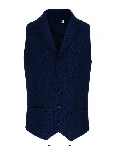 Menâs Herringbone Waistcoat Navy