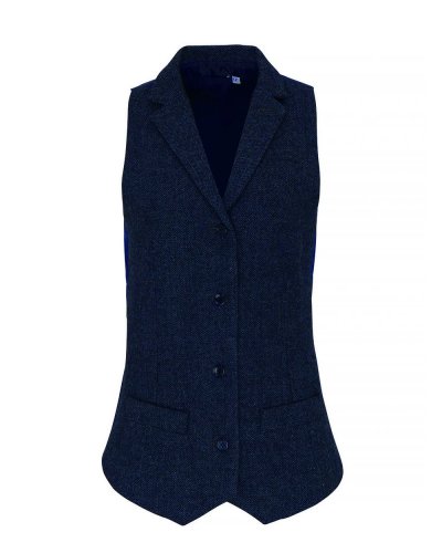 Ladies' Herringbone Waistcoat Navy