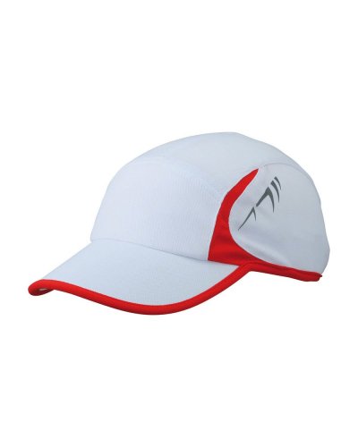 Running 4 Panel Cap White/red