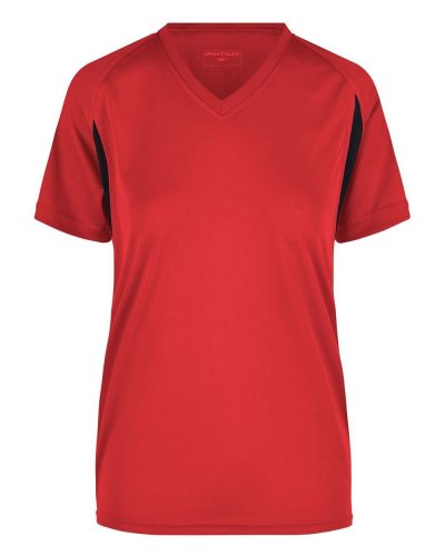 T-shirt da corsa donna Red/Black