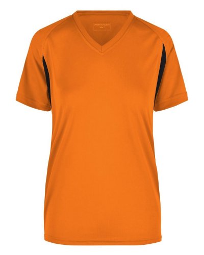 T-shirt da corsa donna Orange/black