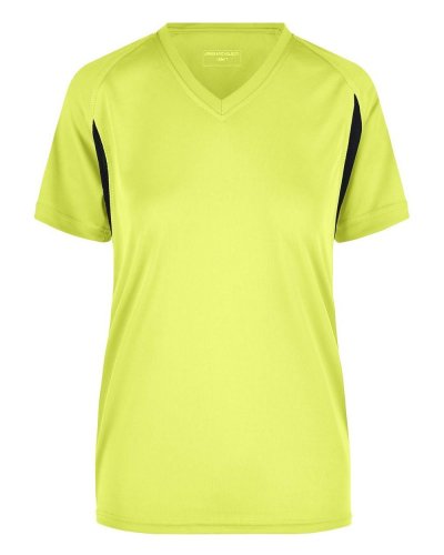 T-shirt da corsa donna Fluoyellow/black