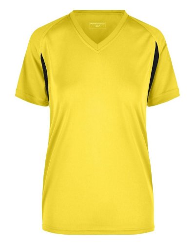 T-shirt da corsa donna Yellow/black