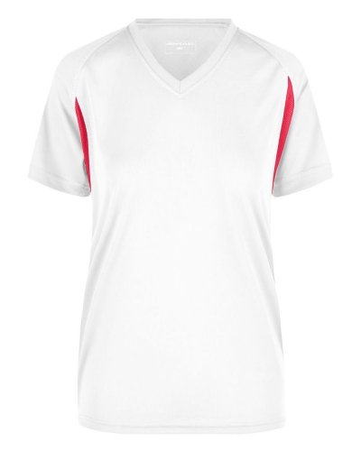 T-shirt da corsa donna White/Red