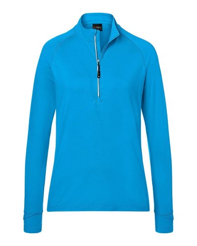 Ladies' Sports  Shirt Halfzip Bright Blue