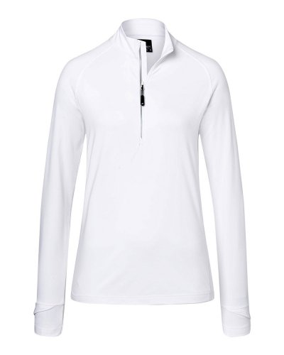Ladies' Sports  Shirt Halfzip White