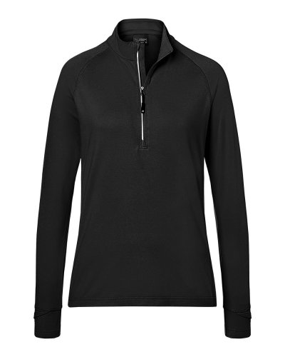 Ladies' Sports  Shirt Halfzip Black
