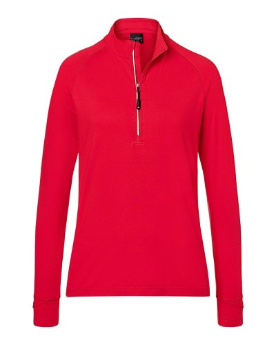 Ladies' Sports  Shirt Halfzip Red