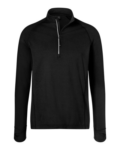 Men's Sports Shirt Halfzip Black