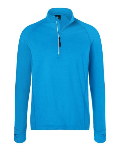 Men's Sports Shirt Halfzip Bright Blue