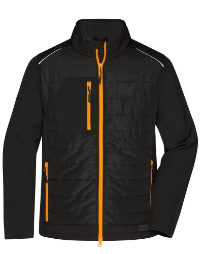 Men's Hybrid Jacket Black/neon-orange
