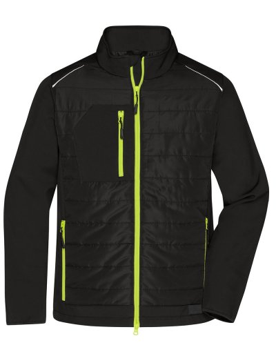 Men's Hybrid Jacket Black/neon-yellow
