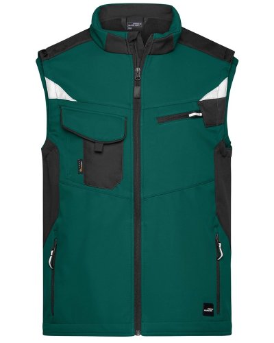 Workwear Softshell Vest - Strong Dark-green/Black