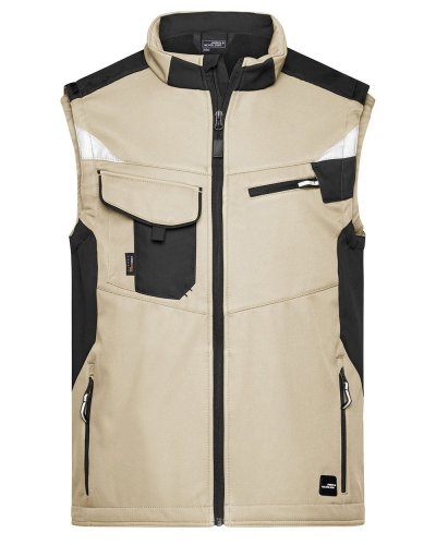 Workwear Softshell Vest - Strong Stone/Black