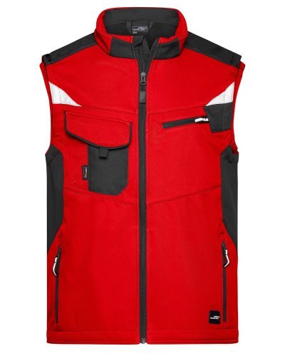 Workwear Softshell Vest - Strong Red/Black