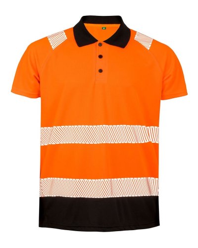 Polo Sicurezza riciclabile Arancione / Nero