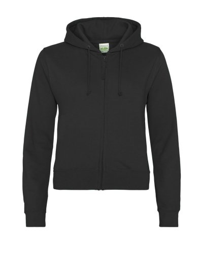 Girlie Fashion Cropped Zoodie Deep black