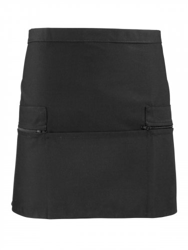 Zip Pocket Waist Apron Black