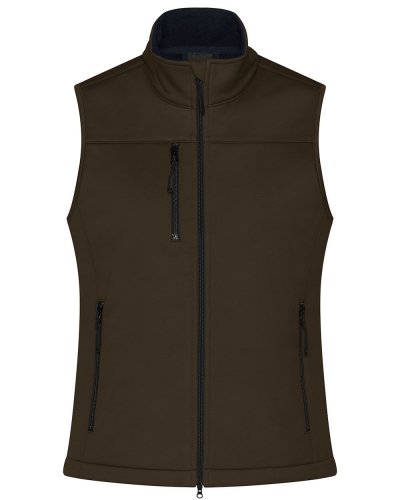 Ladies Softshell Vest Brown