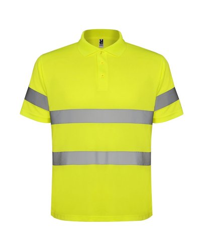 Polo tecnica maniche corte alta visibilità Polaris Giallo Fluo