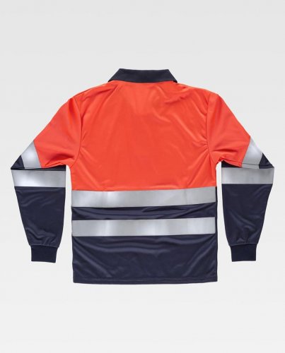 Polo alta visibilità maniche lunghe Fluor