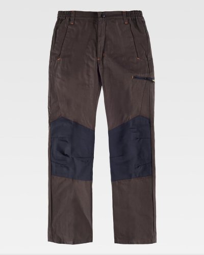 Pantaloni multitasche in contrasto Marrone/Nero