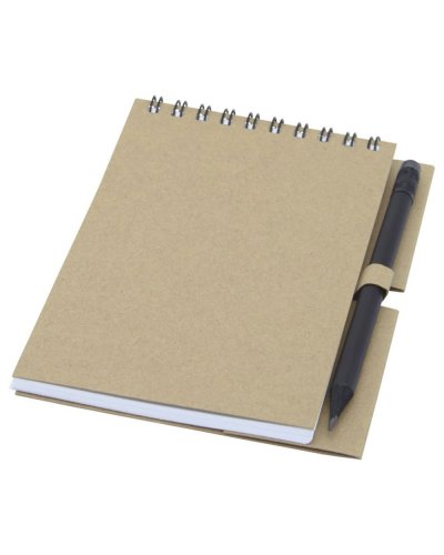 Quaderno piccolo Luciano Eco con rilegatura a spirale e matita Naturale