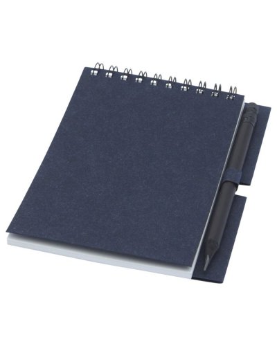 Quaderno piccolo Luciano Eco con rilegatura a spirale e matita Blu Scuro