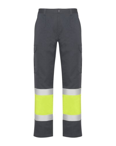 Pantaloni multitasca estivi alta visibilità Naos Piombo/Giallo Fluo
