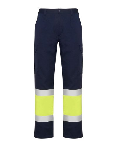 Pantaloni multitasca estivi alta visibilità Naos Blu Navy/Giallo Fluo