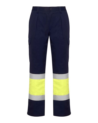 Pantaloni multitasca invernale alta visibilità Soan Blu Navy/Giallo Fluo
