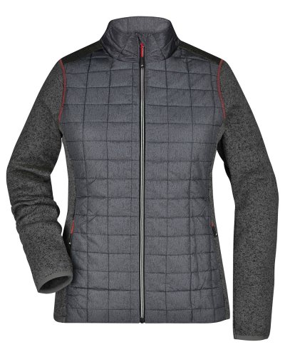 Ladies' Knitted Hybrid Jacket Grey-Melange/Anthracite-Melang